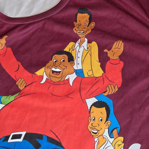 Fat Albert & Friends Fan Made All Over Print Graphic Tee XXL Maroon - Picture 3 of 9